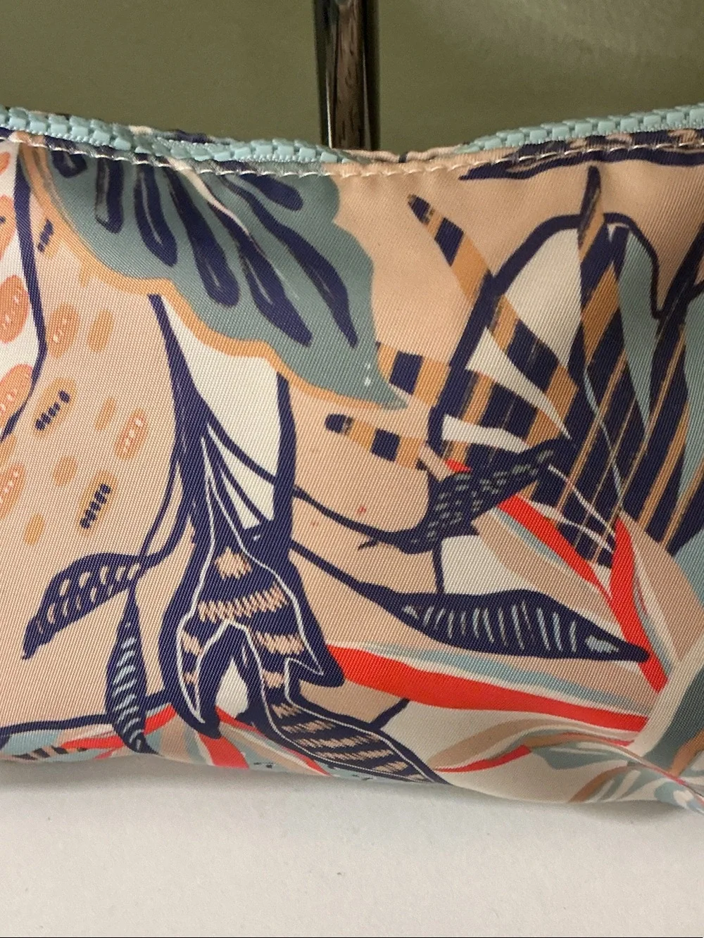 Sonia Kashuk Floral Cosmetic Pouch in Peach, Light Blue & Navy
